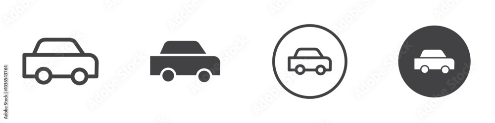 Car icon Thin line art isolated Car icon Thin line art isolated