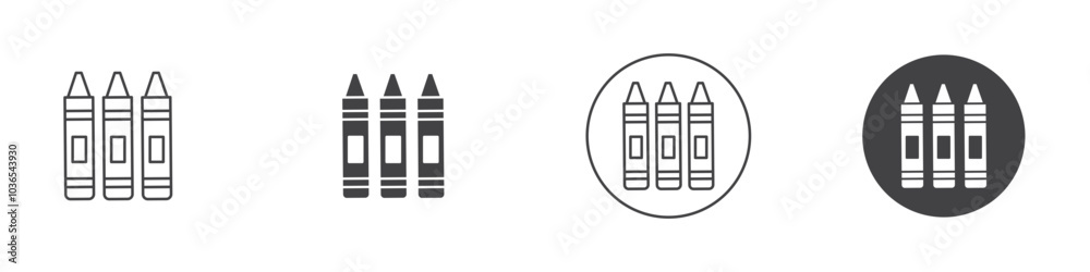Crayon icon Thin line art isolated Crayon icon Thin line art isolated