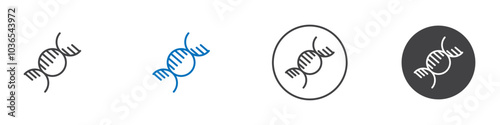 DNA icon Thin line art isolated