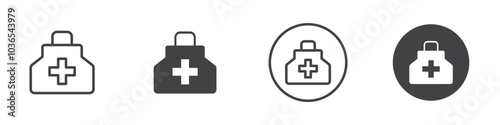 Doctor bag icon Thin line art isolated