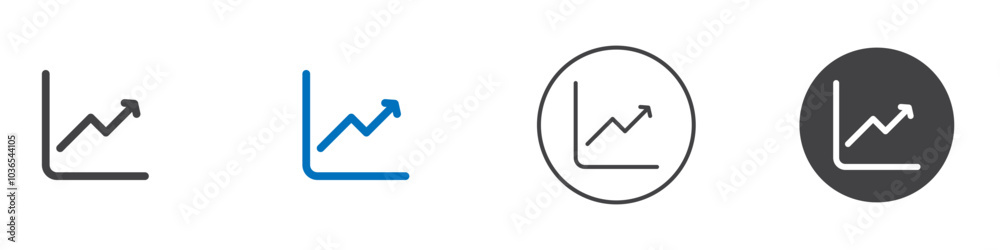 Line chart icon Thin line art isolated Line chart icon Thin line art isolated