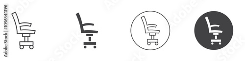 Office chair icon Thin line art isolated