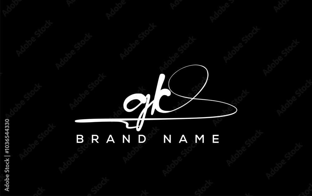 GK letter beauty handwriting vector logo. GK letter beauty handwriting vector logo.