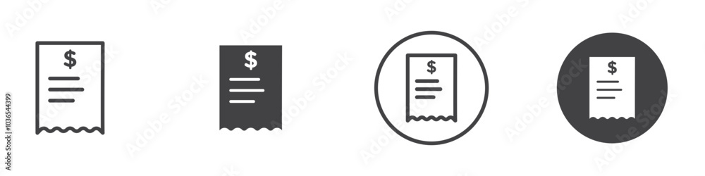 Receipt icon Thin line art isolated Receipt icon Thin line art isolated