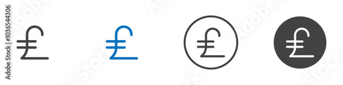 Pound icon Thin line art isolated