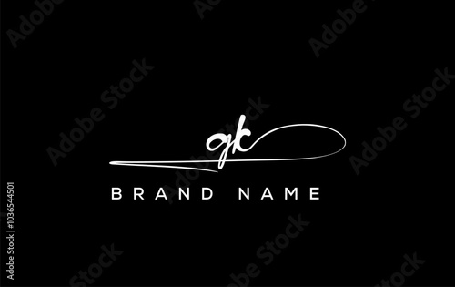 GK letter beauty handwriting vector logo.