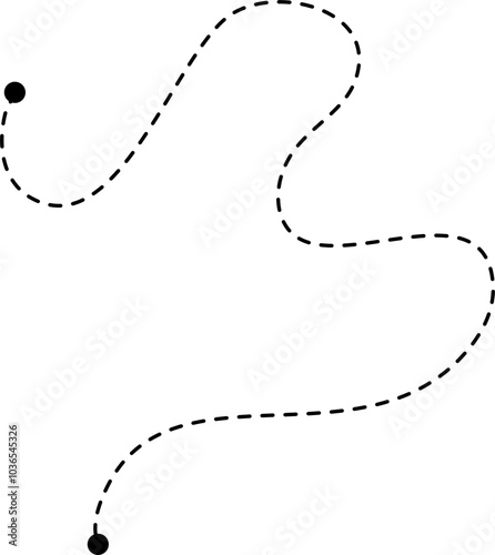Route map dashed line silhouette 