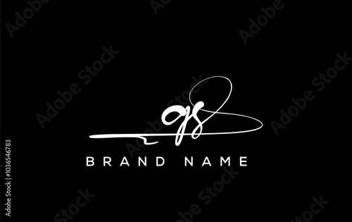 GS letter beauty handwriting vector logo.