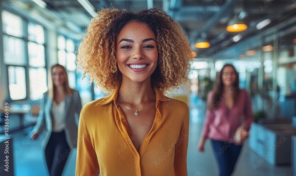 © Dhriti - Young businesswomen walking through a modern office, Generative AI © Dhriti - Young businesswomen walking through a modern office, Generative AI