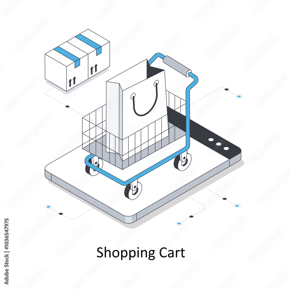 Shopping Cart  isometric stock illustration. EPS File stock illustration