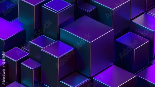 Abstract 3d rendering of geometric shapes. Composition with squares. Cube design. Modern background for poster, cover, branding, banner, placard
