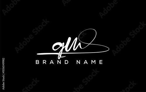 GM letter beauty handwriting vector logo.