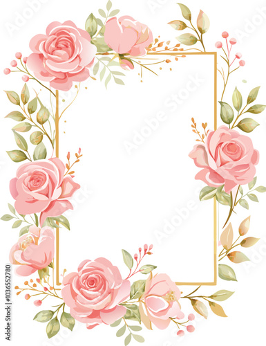 Elegant Watercolor Floral Frame Design