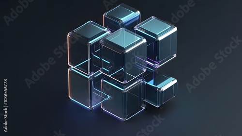 Abstract 3d rendering of geometric shapes. Composition with squares. Cube design. Modern background for poster, cover, branding, banner, placard