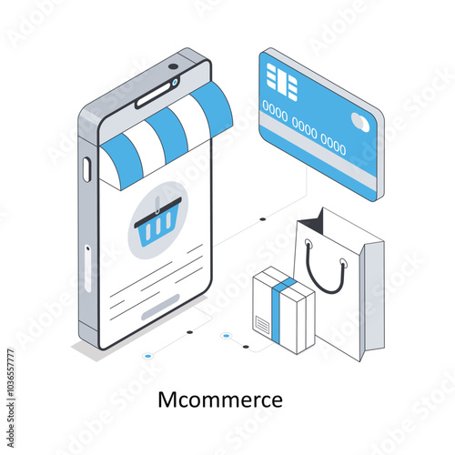 M commerce  isometric stock illustration. EPS File stock illustration