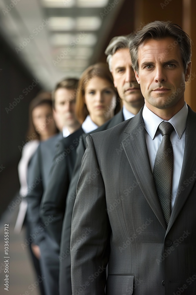 A group of corporate leaders in polished suits, projecting confidence and authority. A group of corporate leaders in polished suits, projecting confidence and authority.