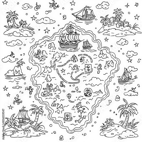 A treasure map adventure, c...