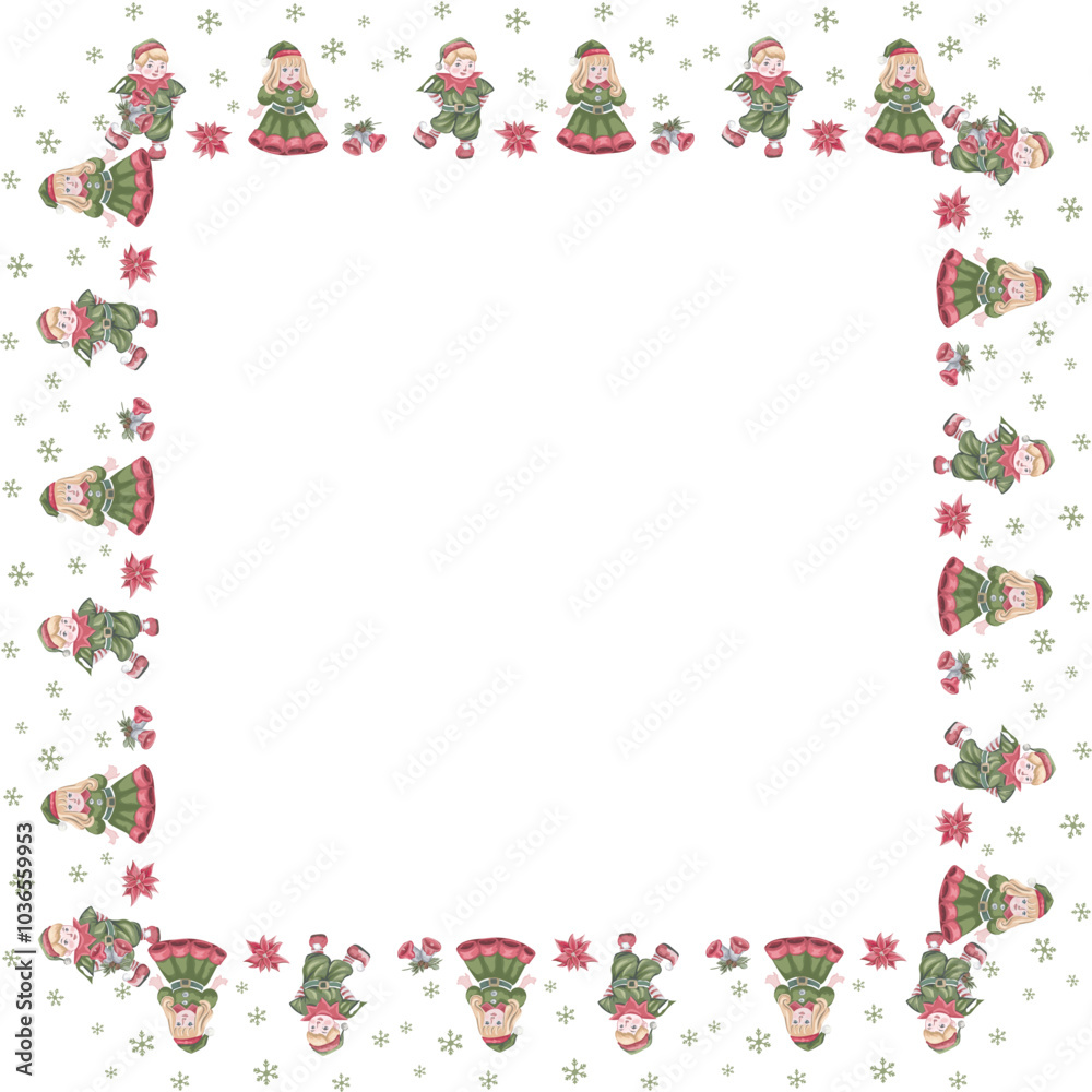 Christmas frame on white background. Vector illustration. Christmas frame on white background. Vector illustration.