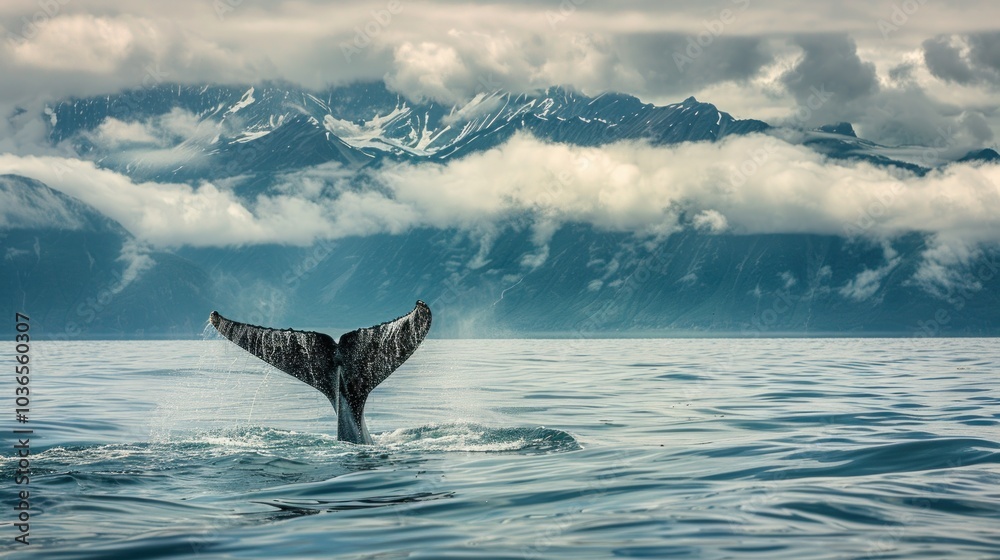 Fototapeta premium Whale Tail in Alaskan Waters