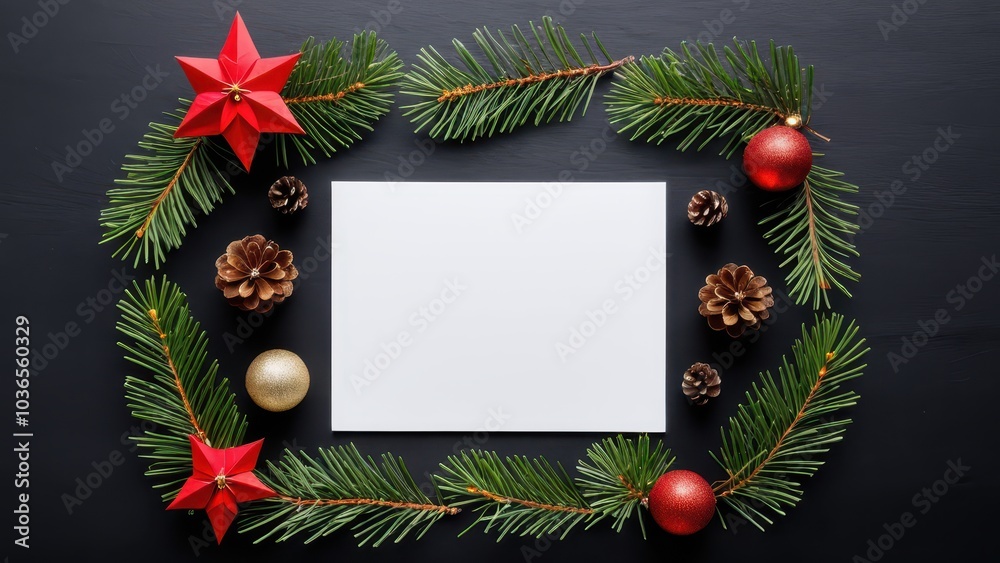 Minimalist Christmas Flat Lay Featuring Simple Holiday Details and a Balanced Design. Minimalist Christmas Flat Lay Featuring Simple Holiday Details and a Balanced Design.