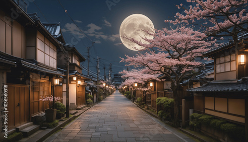 anime wallpaper featuring Tokyo and Japanese streets during cherry blossom season, blending eco-friendly city views, beautiful backgrounds, and village architecture, with light-filled skies