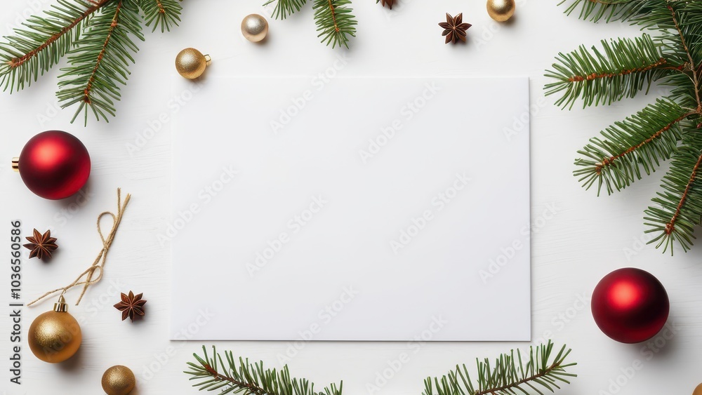 Minimalist Christmas Flat Lay with a Subtle Holiday Vibe and Natural Textures. Minimalist Christmas Flat Lay with a Subtle Holiday Vibe and Natural Textures.