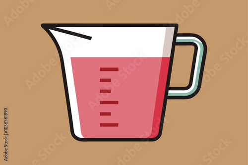  Measuring cup vector art illustration.