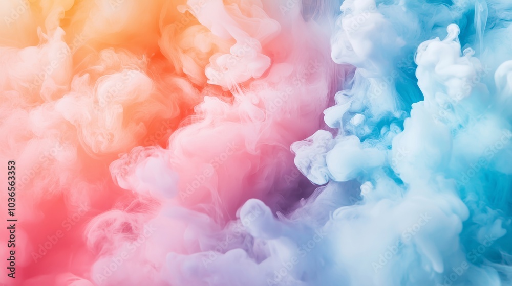 Fototapeta premium A Stunning Display of Colorful Smoke in Pastel Hues