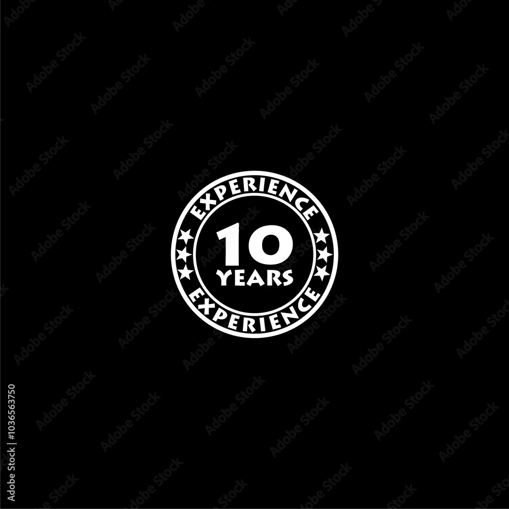 10 years experience icon isolated on dark background 10 years experience icon isolated on dark background