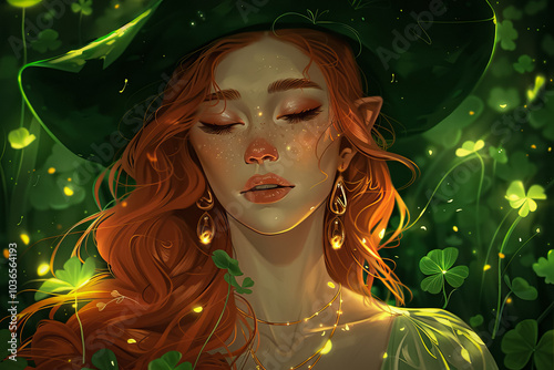 leprechaun girl illustration
