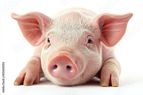 pig on white background