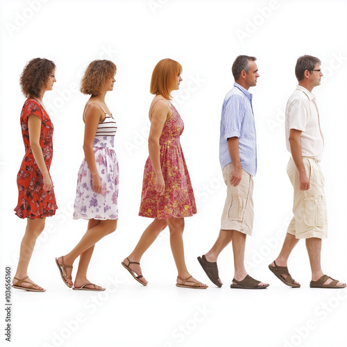 People Walking Back Isolated