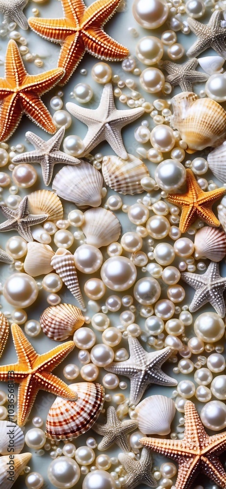 Fototapeta premium Seashells background 