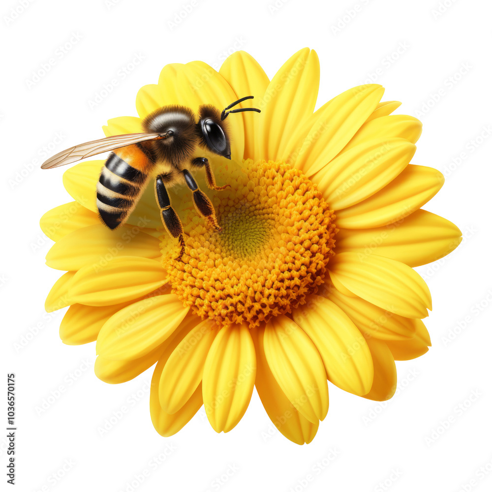 bee and yellow flower isolated on transparent background cutout bee and yellow flower isolated on transparent background cutout