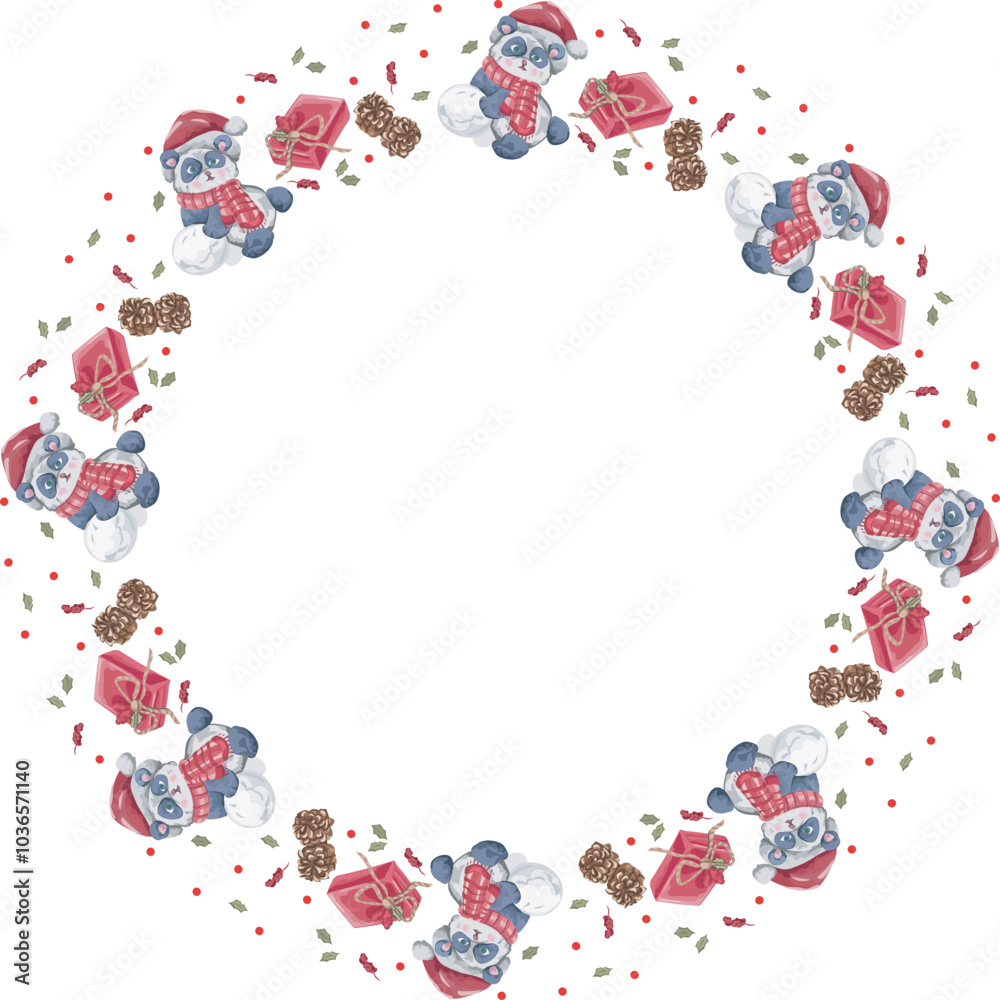 Cute christmas wreath. Vector illustration. Cute christmas wreath. Vector illustration.