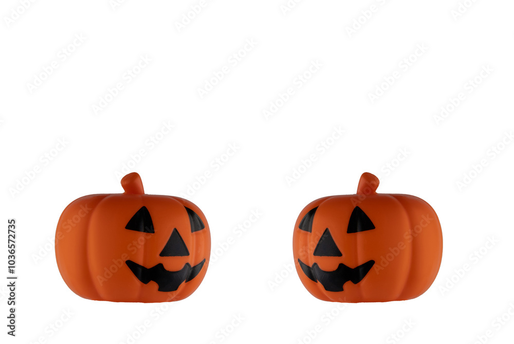 Obraz premium Orange pumpkin figurines halloween decorations
