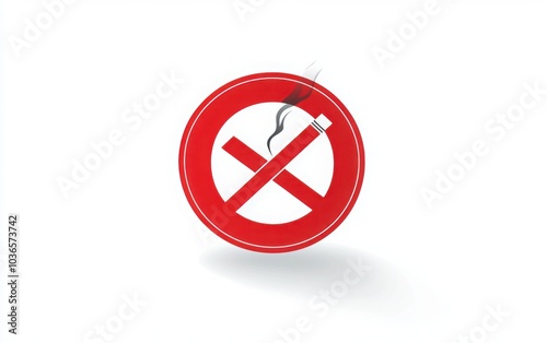 Free Download A simple yet effective vector illustration of a no smoking sign in red, showcasing a cigarette within a circle and a diagonal line - GFXLoad