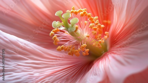 Close-up of pink hibiscus flower petals.