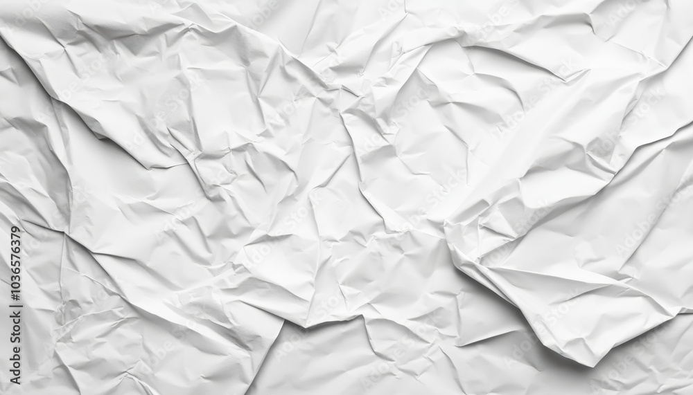 Textured White Wrinkled Paper Background with Subtle Shadows Textured White Wrinkled Paper Background with Subtle Shadows