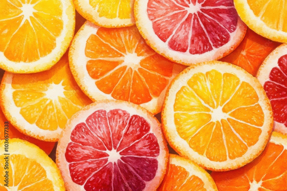 Vibrant Citrus Fruit Slices Background Vibrant Citrus Fruit Slices Background