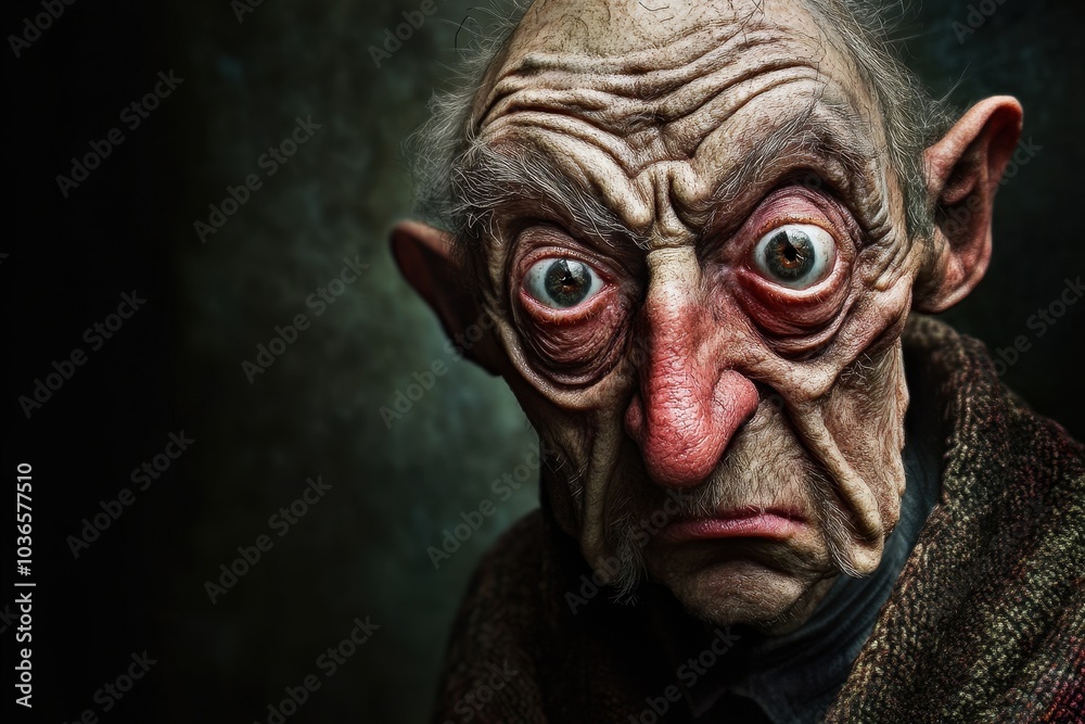 Intense Expression of a Senior Man: Aged Face and Rugged Features Captured in a Pastiche of Grumpiness Intense Expression of a Senior Man: Aged Face and Rugged Features Captured in a Pastiche of Grumpiness