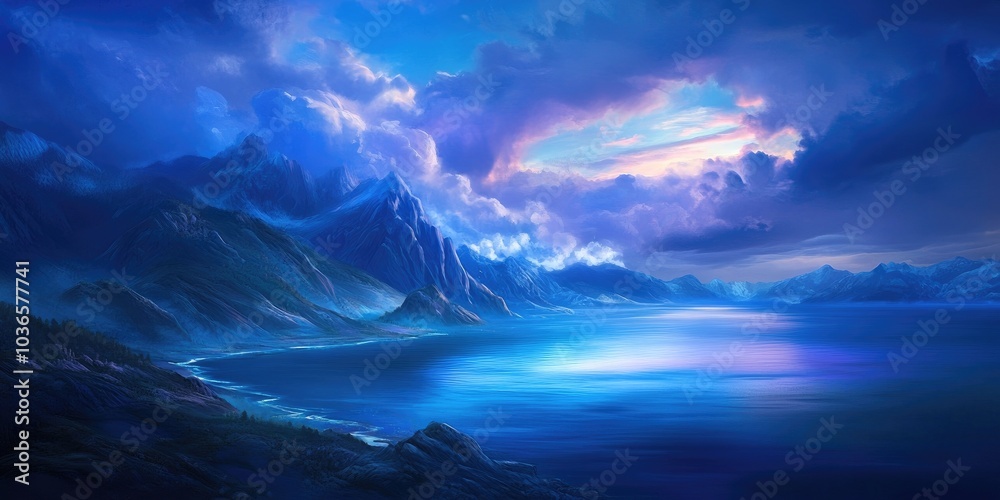 Fototapeta premium Lake Baikal, the world's oldest and deepest lake, spans 315 million hectares in south-east Siberia and is approximately 25 million years old, reaching depths of 1,700 meters