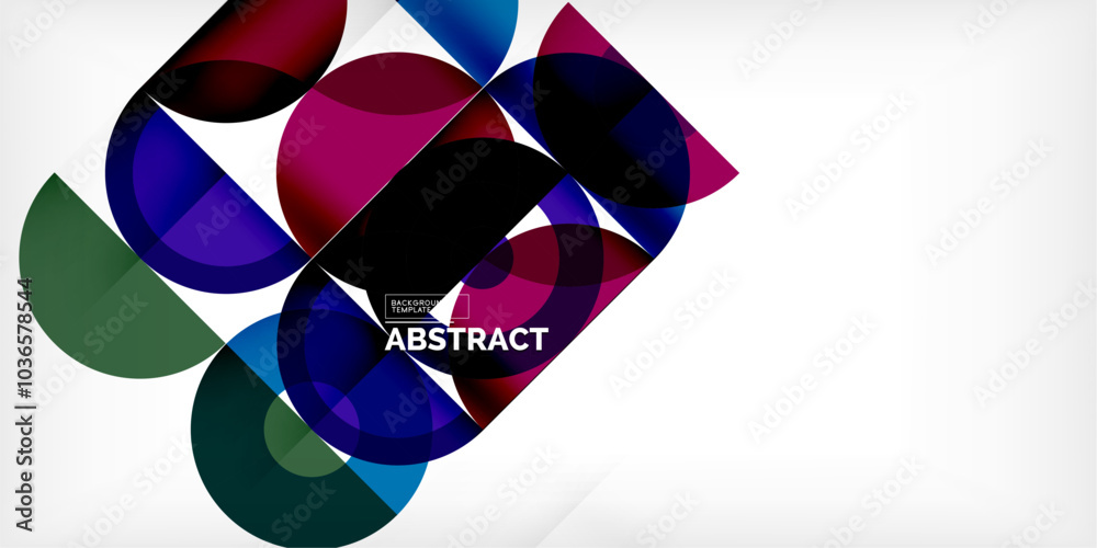 Minimal geometric abstract background. Circle square and triangle design. Trendy techno business template for wallpaper, banner, background or landing Minimal geometric abstract background. Circle square and triangle design. Trendy techno business template for wallpaper, banner, background or landing