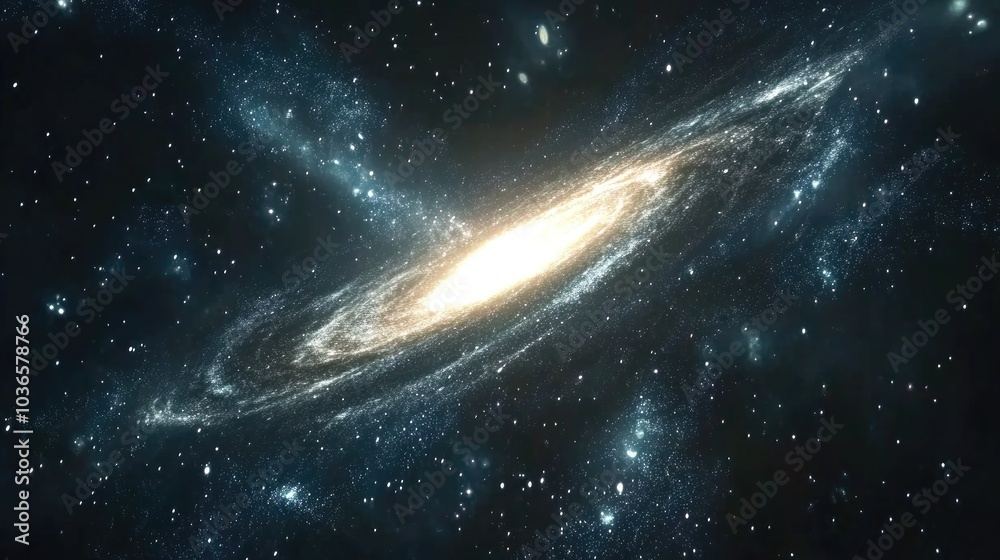 Naklejka premium Close up of the Milky Way featuring a low noise high quality 3D cartoon rendering captured through a star tracker