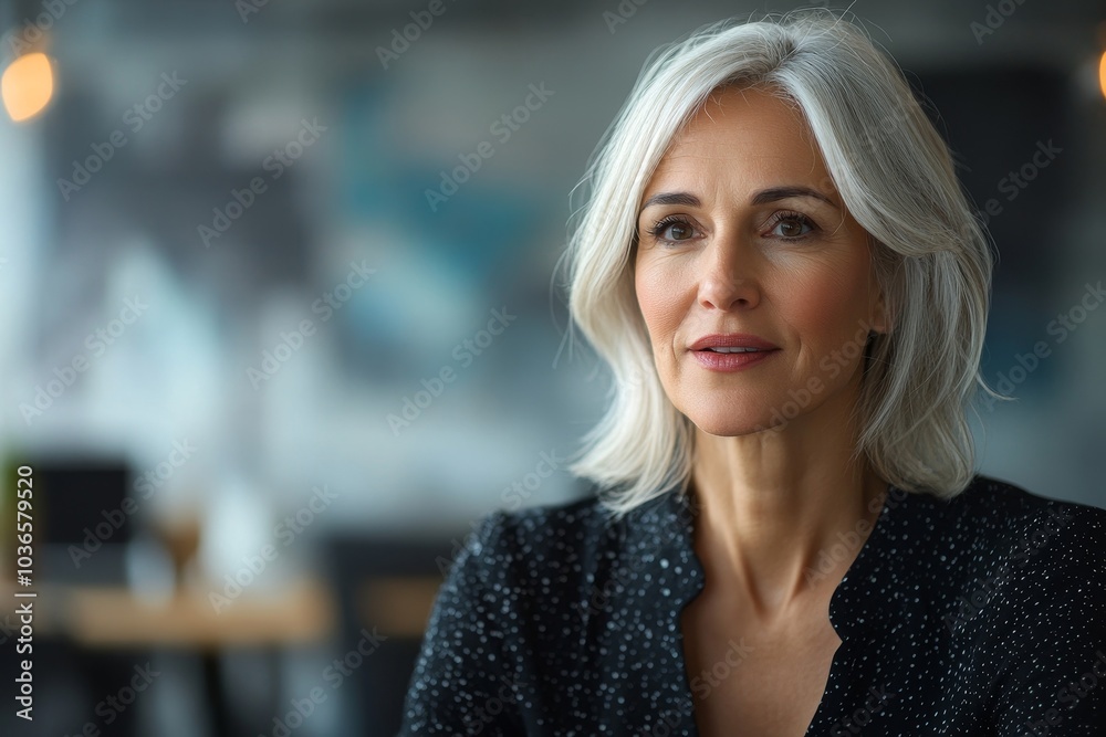 Mature businesswoman pitching her idea during a conference call, Generative AI