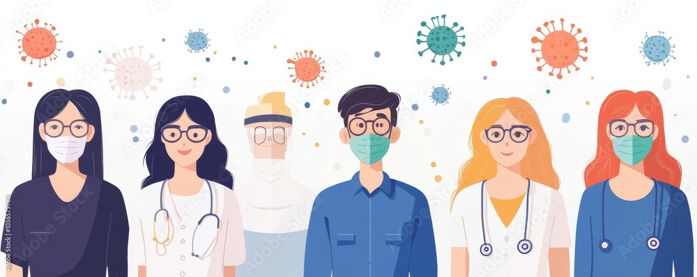 People with covid-19 vaccine shot, Generative AI