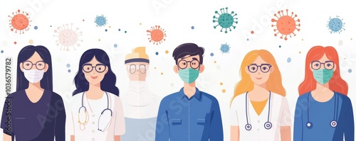 Obraz na płótnie People with covid-19 vaccine shot, Generative AI w salonie