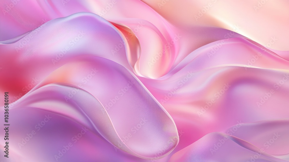 Fototapeta premium Iridescent gradient graphic mesh with a soft concept featuring an abstract background and a fantasy paper effect Pink blur with a pearlescent texture and violet hues