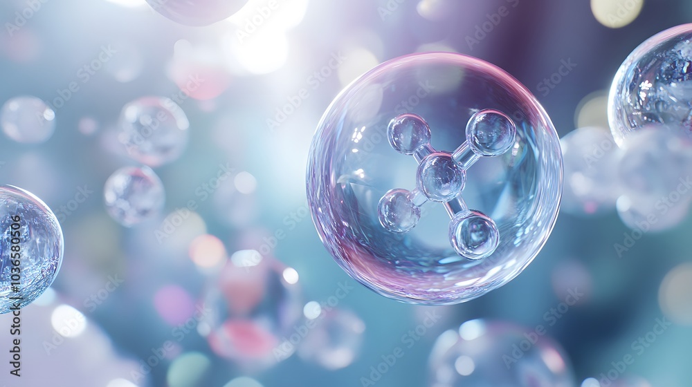 A Molecule Suspended Within a Clear Bubble