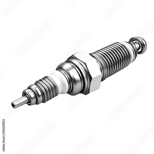 Diesel engine fuel injectors, detailed view, isolated on a white background. transparent background